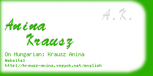 anina krausz business card